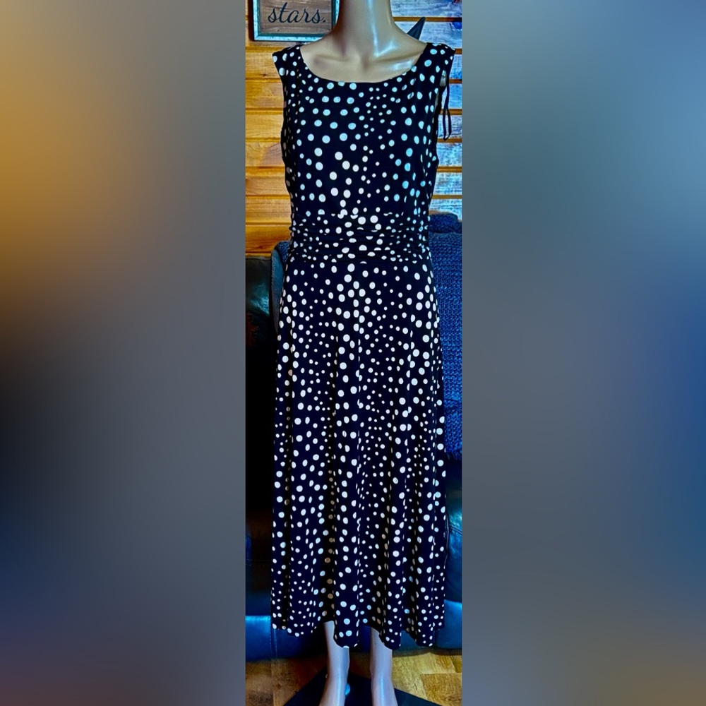 Christopher & Banks Black and White Polka Dot Maxi Dress